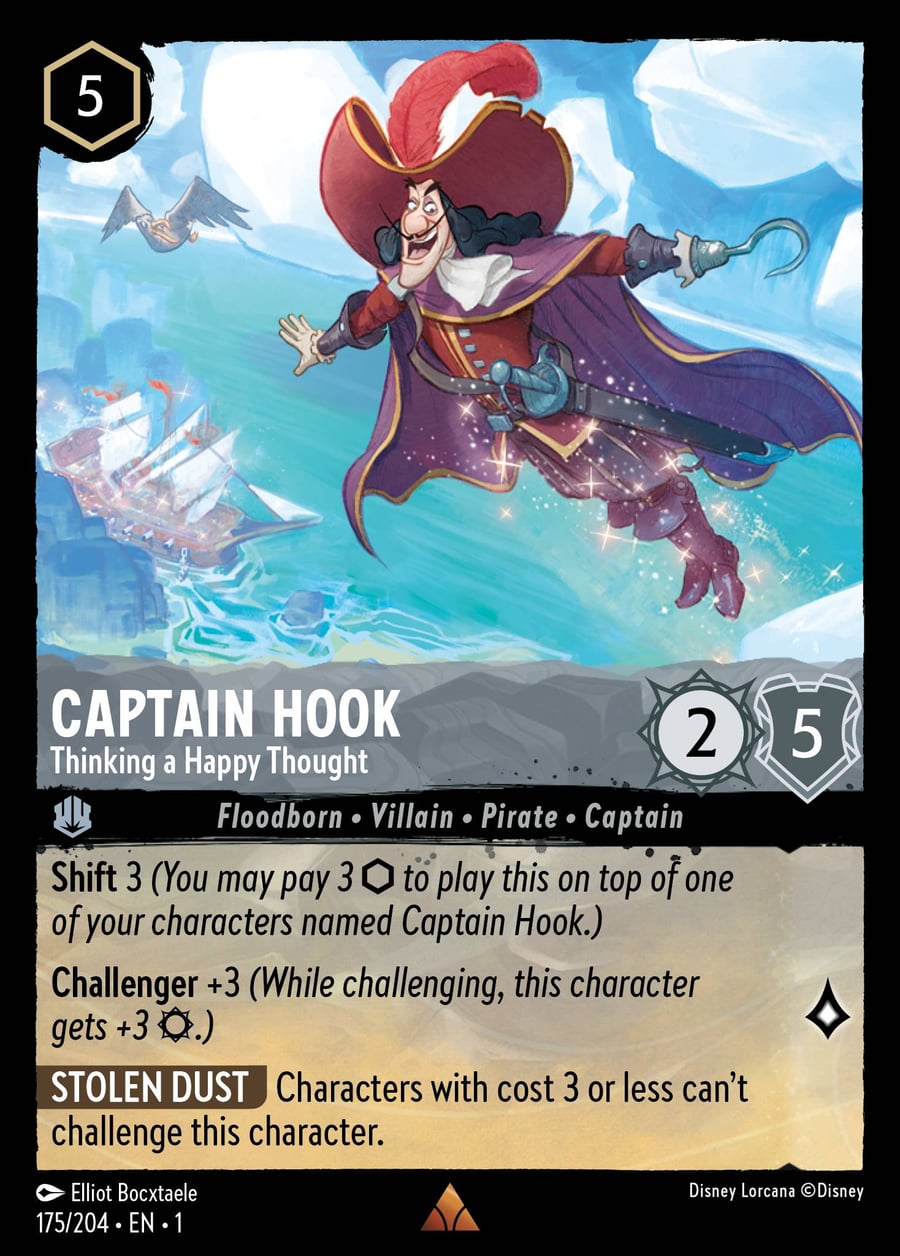 Captain Hook - Thinking a Happy Thought card art