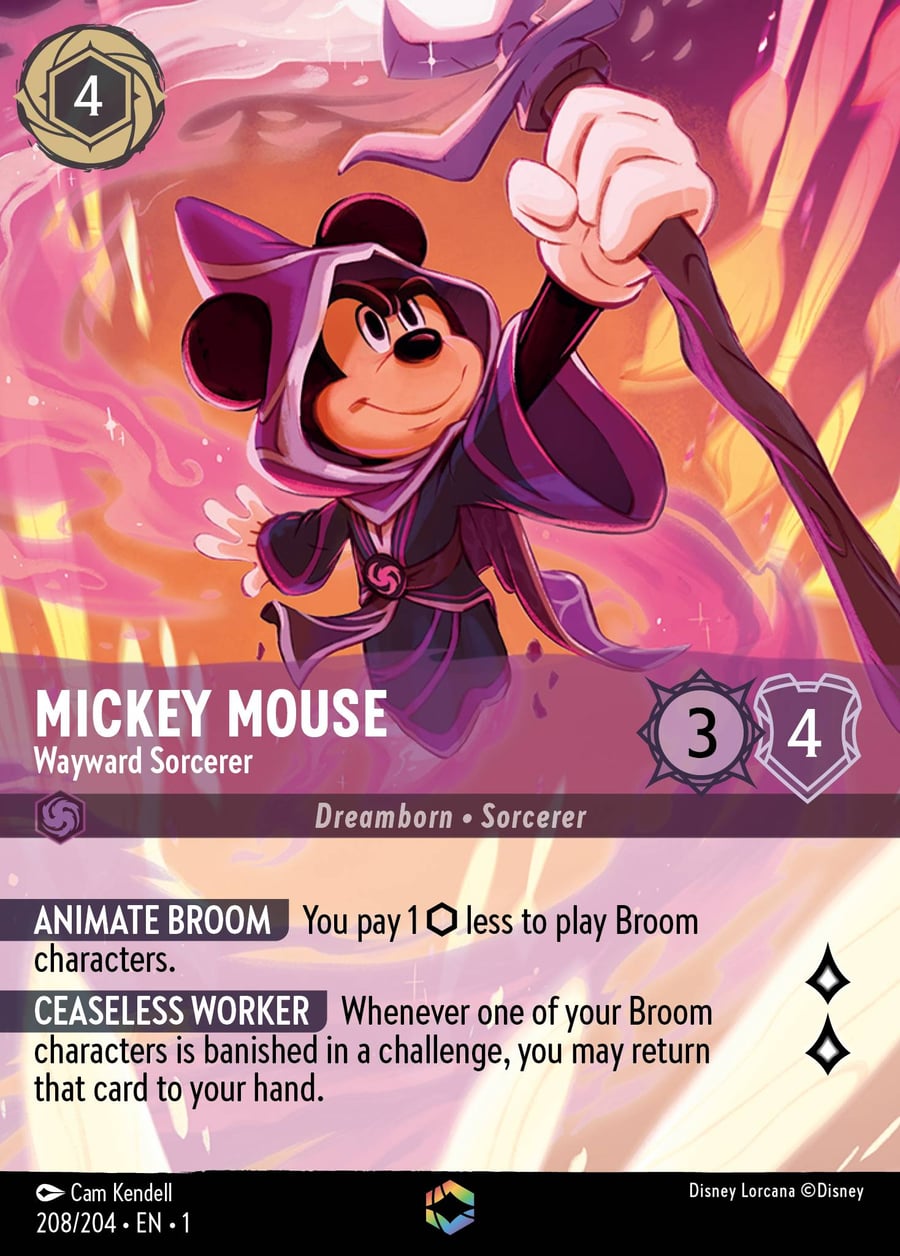 Mickey Mouse - Wayward Sorcerer card art