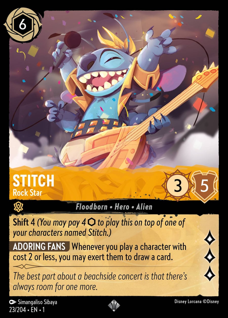 Stitch - Rock Star card art