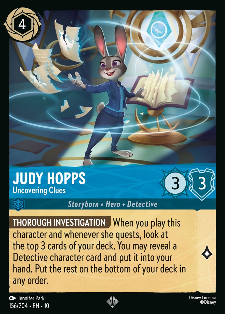 Judy Hopps - Uncovering Clues card art