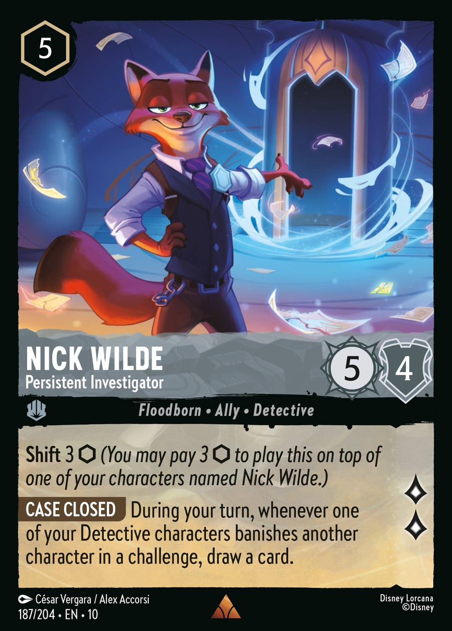 Nick Wilde - Persistent Investigator card art