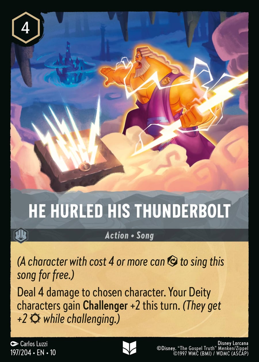 He Hurled His Thunderbolt card art