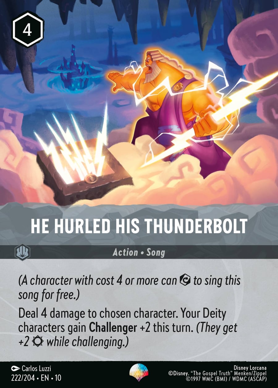 He Hurled His Thunderbolt card art