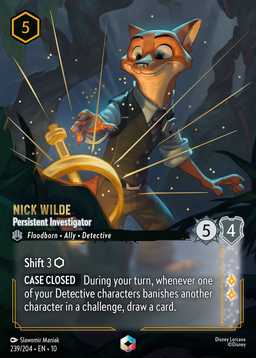 Nick Wilde - Persistent Investigator card art