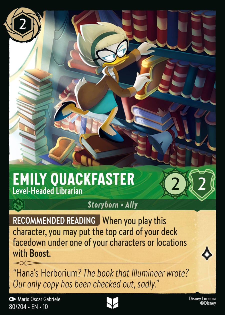 Emily Quackfaster - Level-Headed Librarian card art