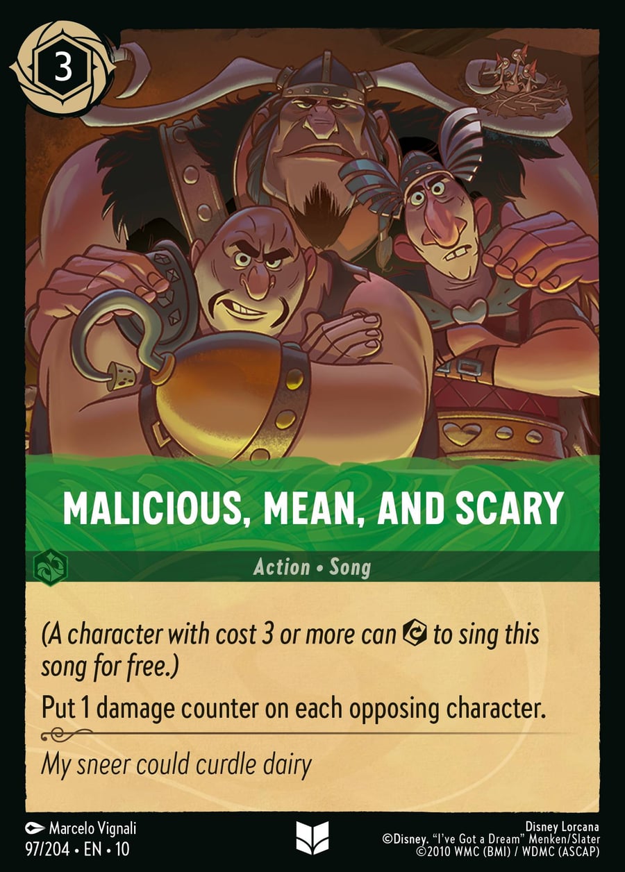 Malicious, Mean, and Scary card art