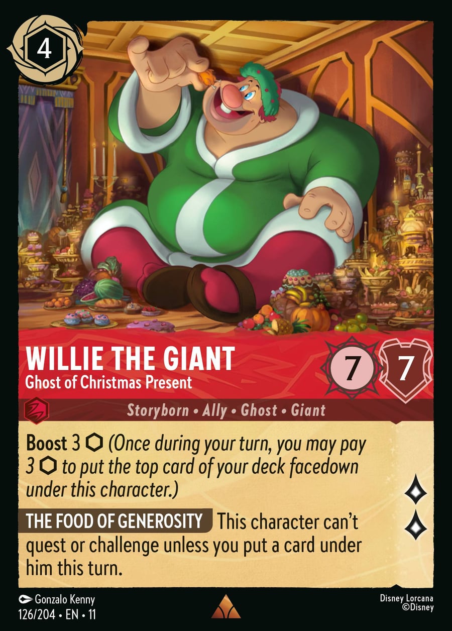 Willie the Giant - Ghost of Christmas Present card art