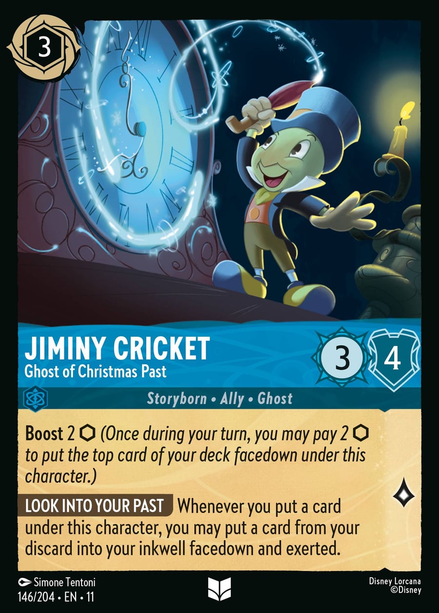 Jiminy Cricket - Ghost of Christmas Past card art