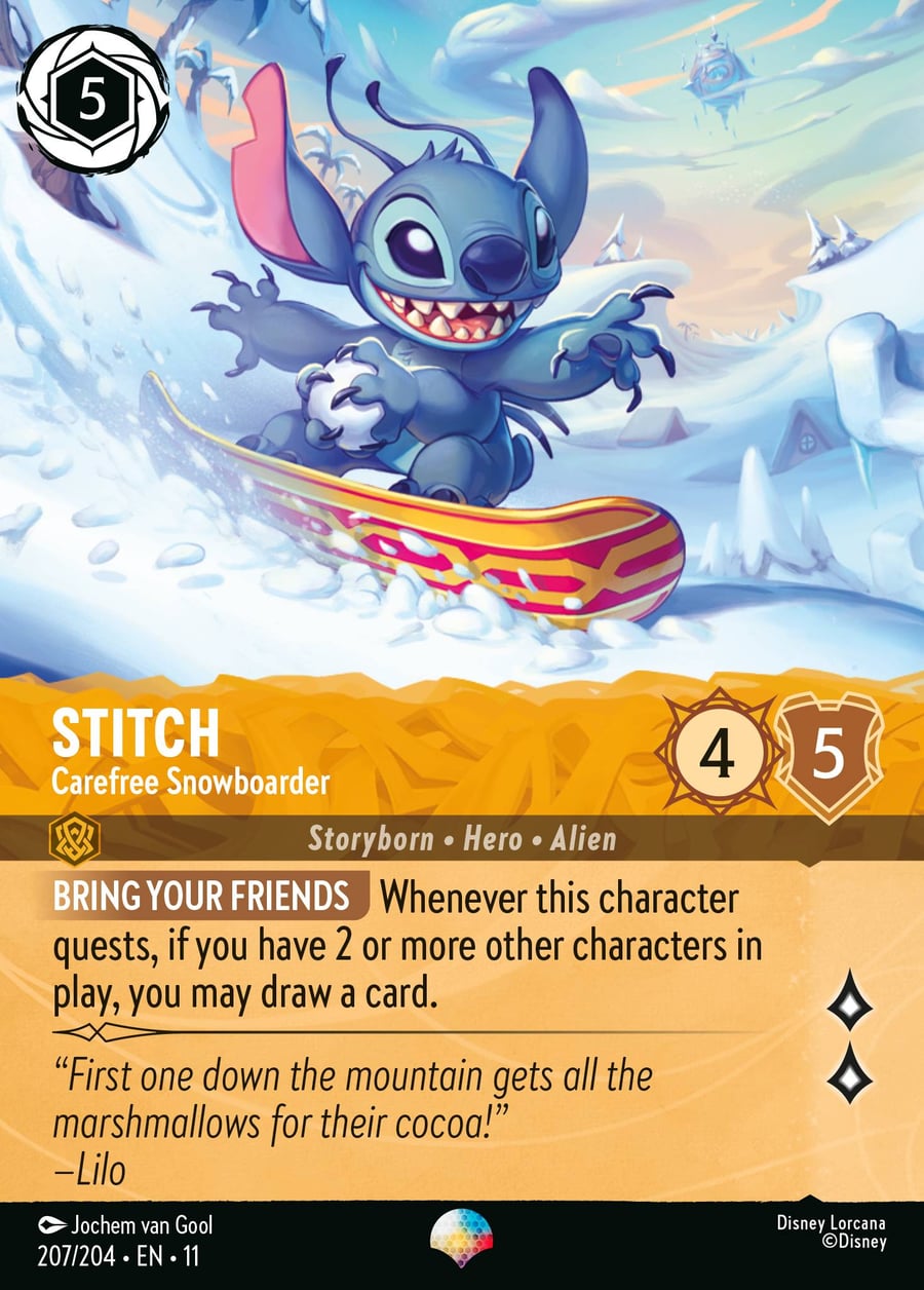 Stitch - Carefree Snowboarder card art
