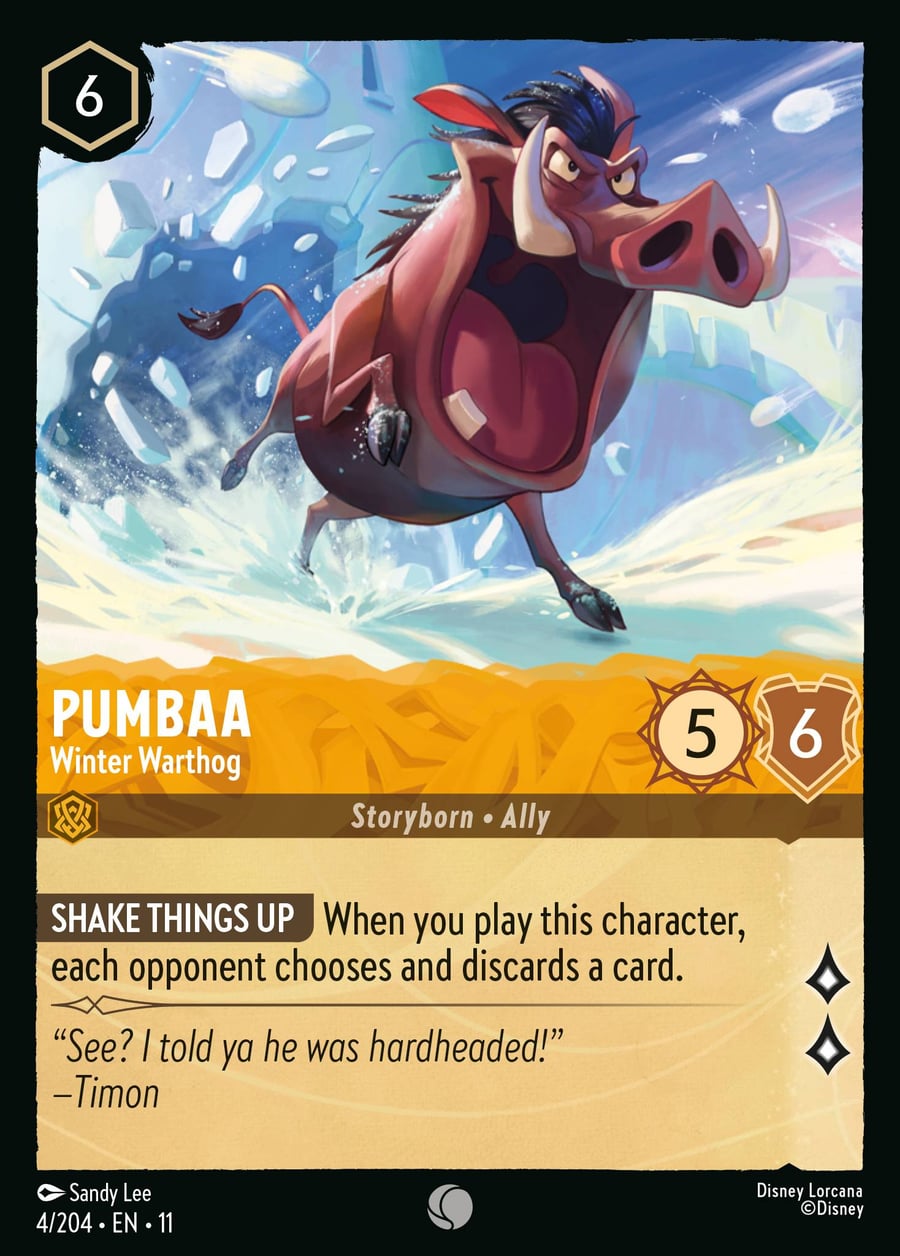 Pumbaa - Winter Warthog card art