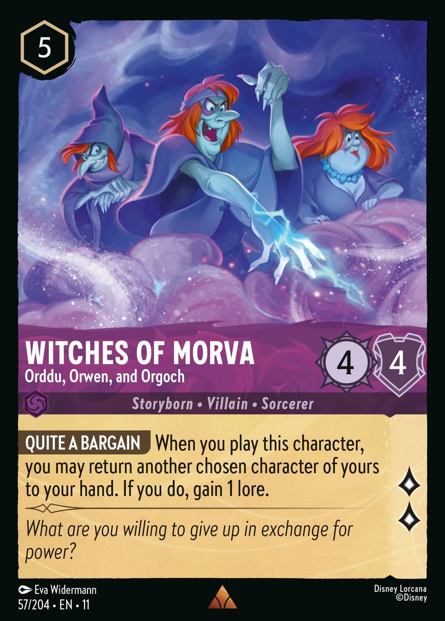 Witches of Morva - Orddu, Orwen, and Orgoch card art