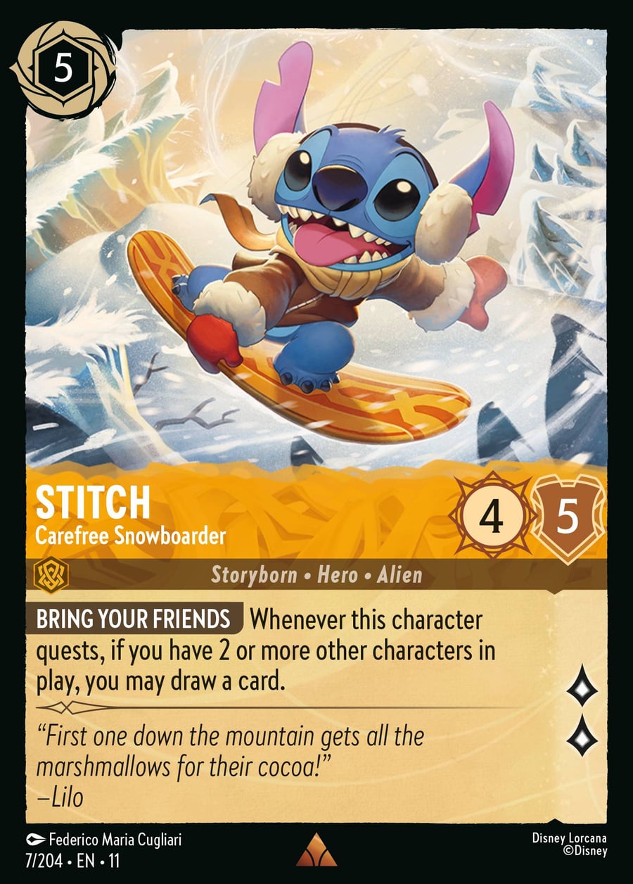 Stitch - Carefree Snowboarder card art
