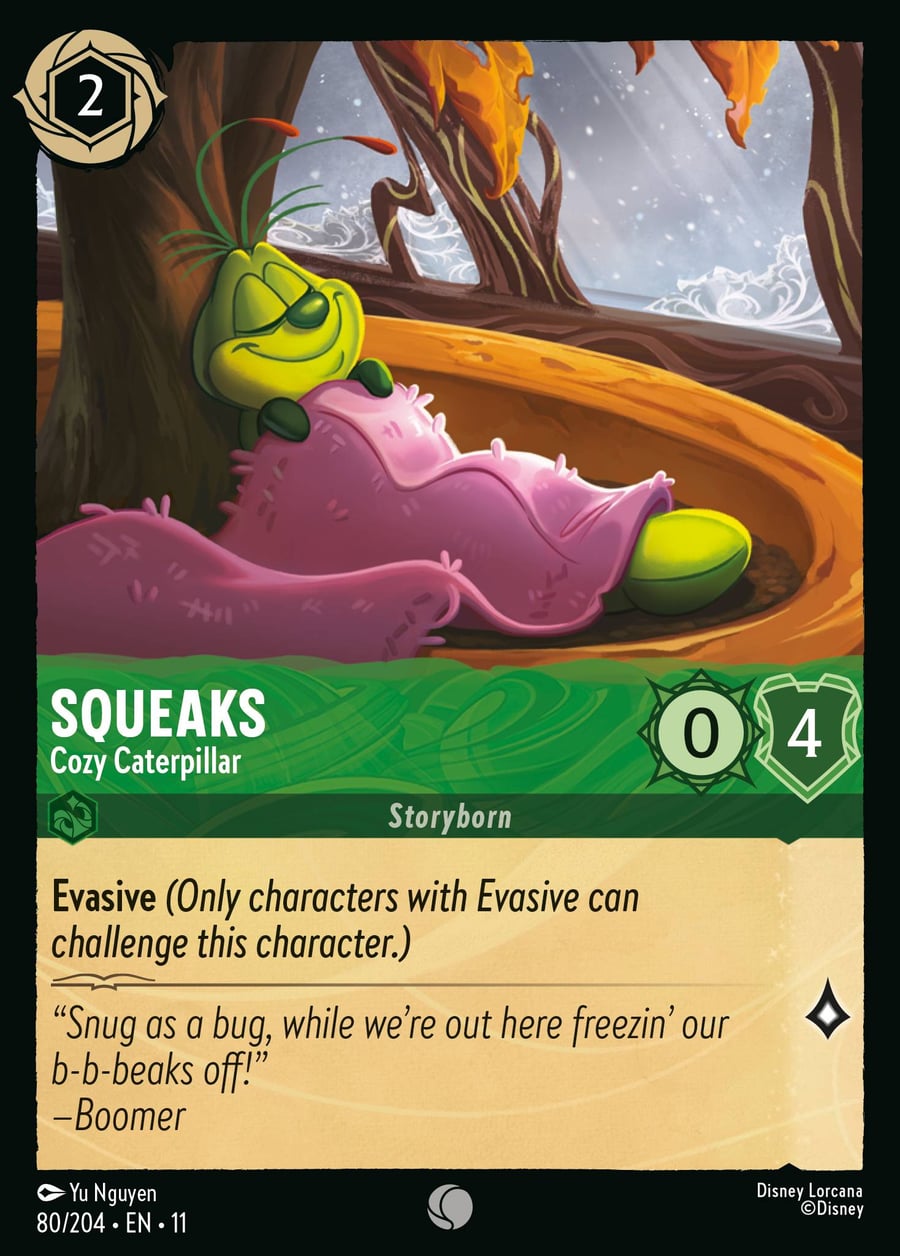 Squeaks - Cozy Caterpillar card art