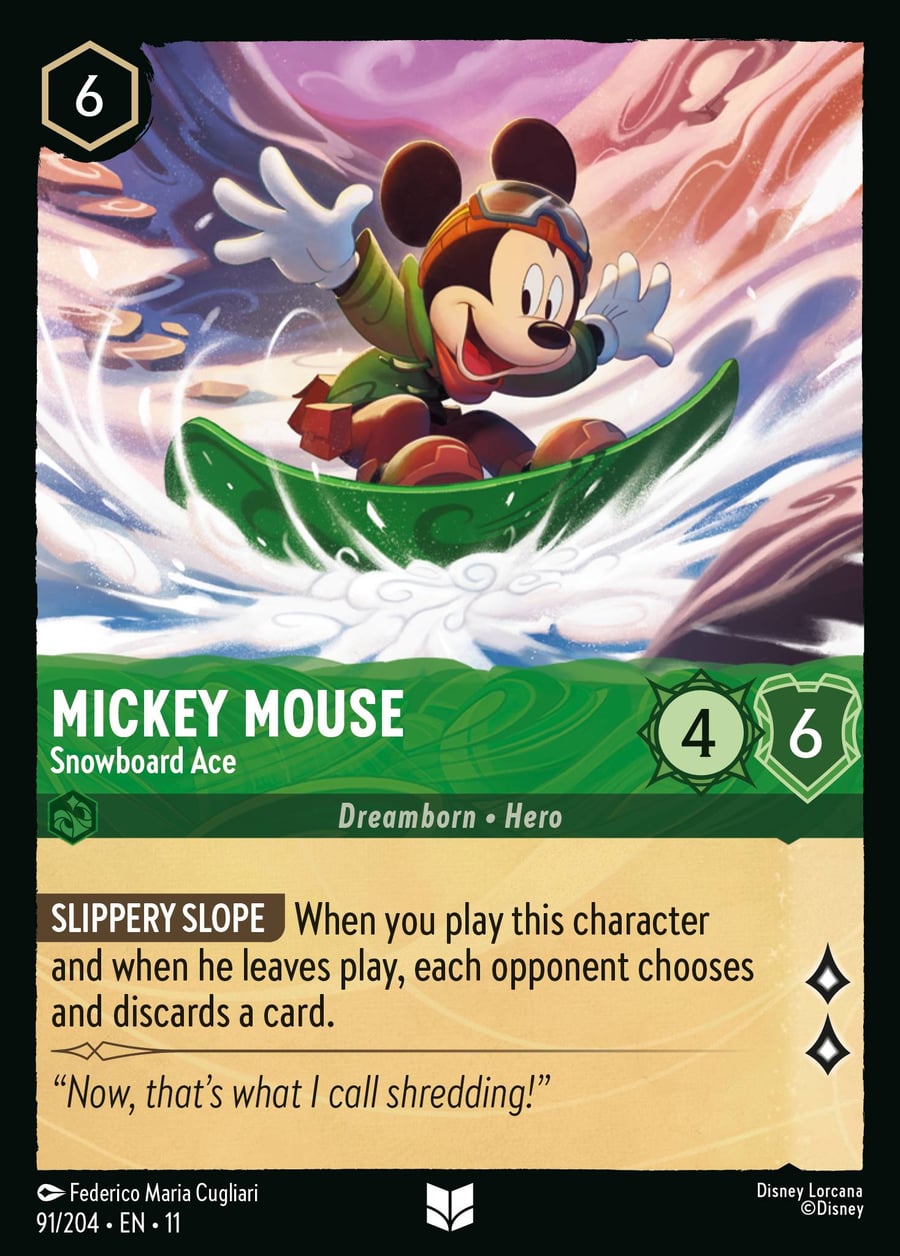 Mickey Mouse - Snowboard Ace card art