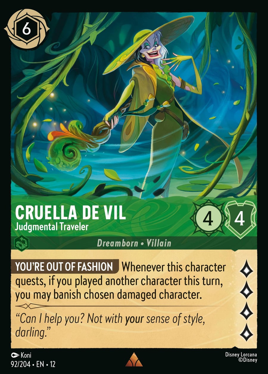 Cruella De Vil - Judgmental Traveler card art