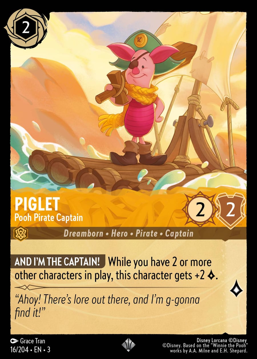 Piglet - Pooh Pirate Captain card art