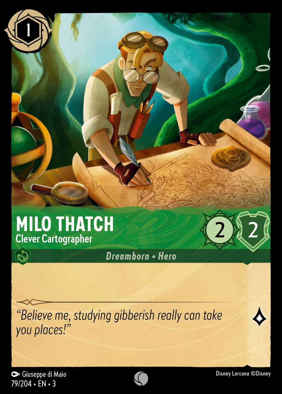 Milo Thatch - Clever Cartographer card art