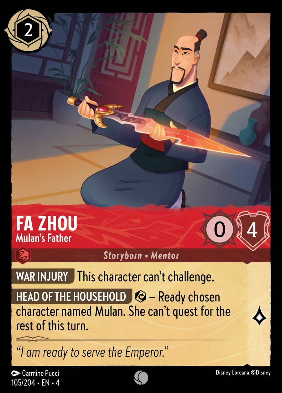 Fa Zhou - Mulan's Father card art