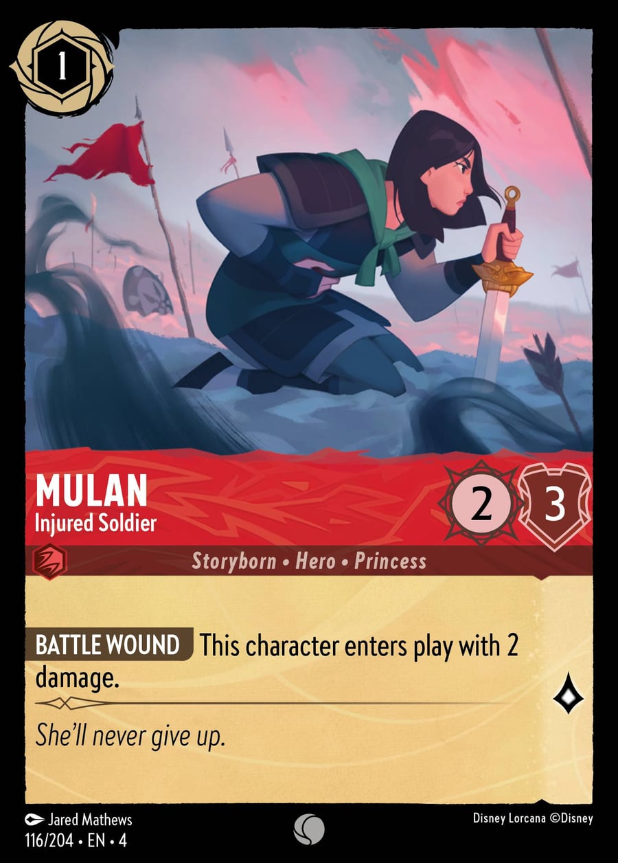 Mulan - Injured Soldier card art