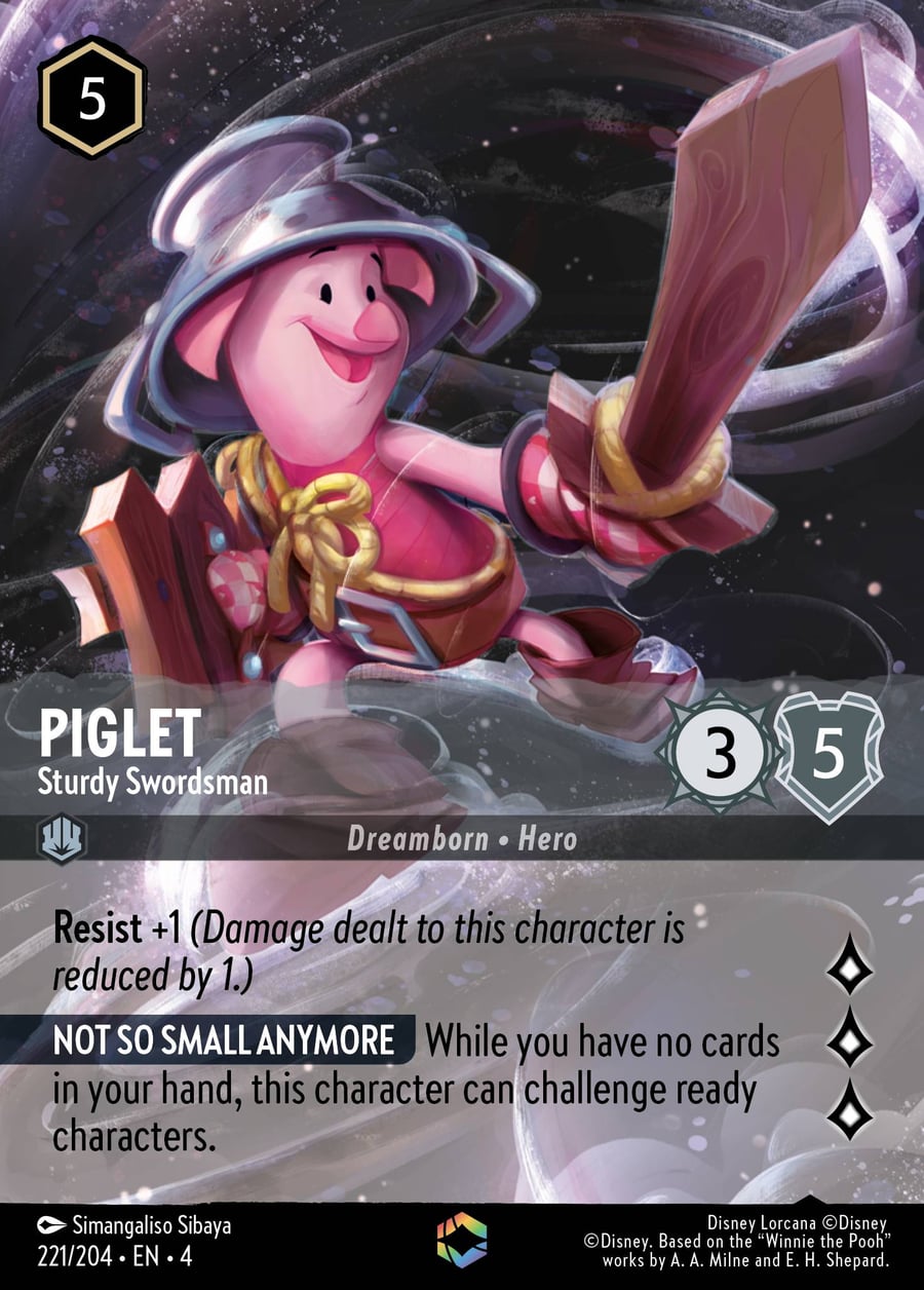 Piglet - Sturdy Swordsman card art