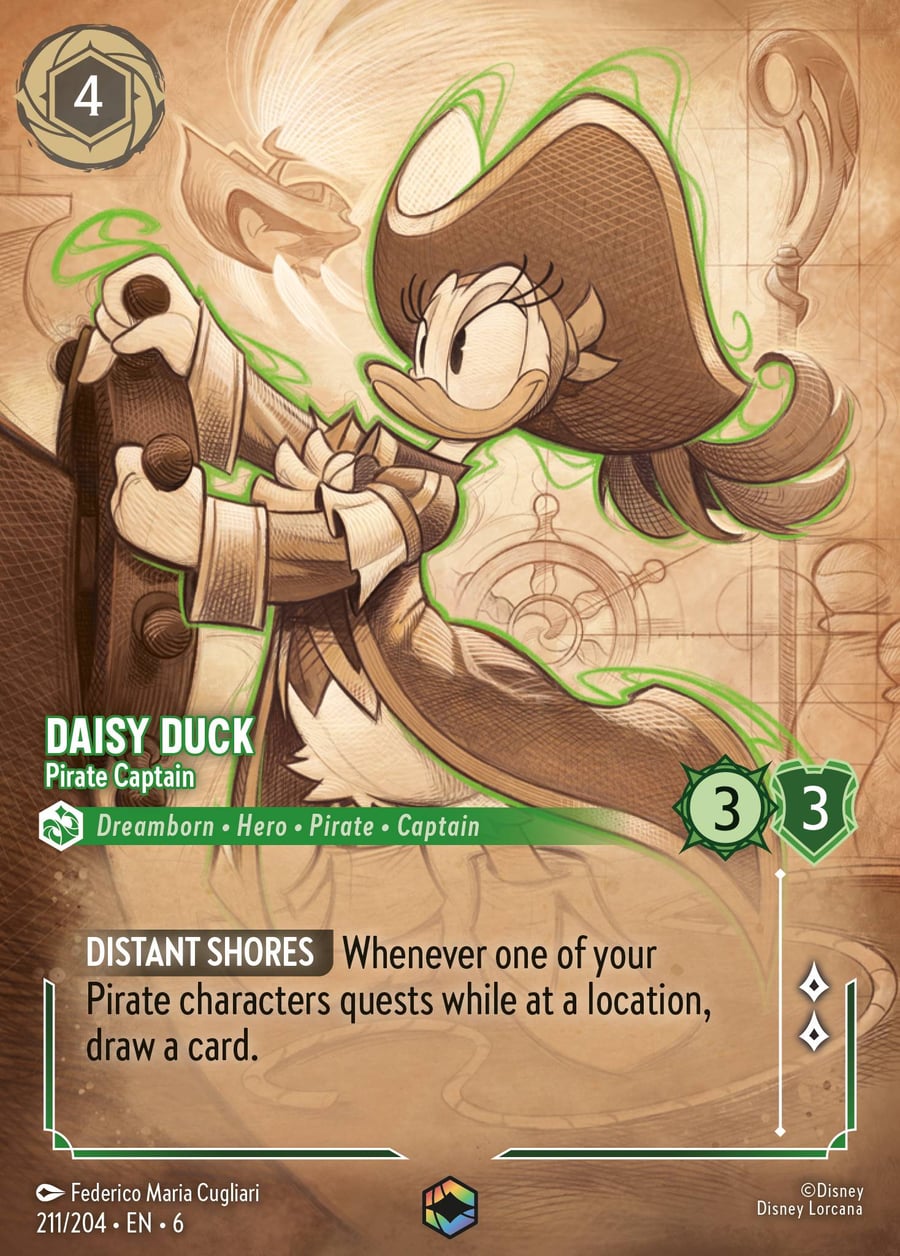 Daisy Duck - Pirate Captain card art