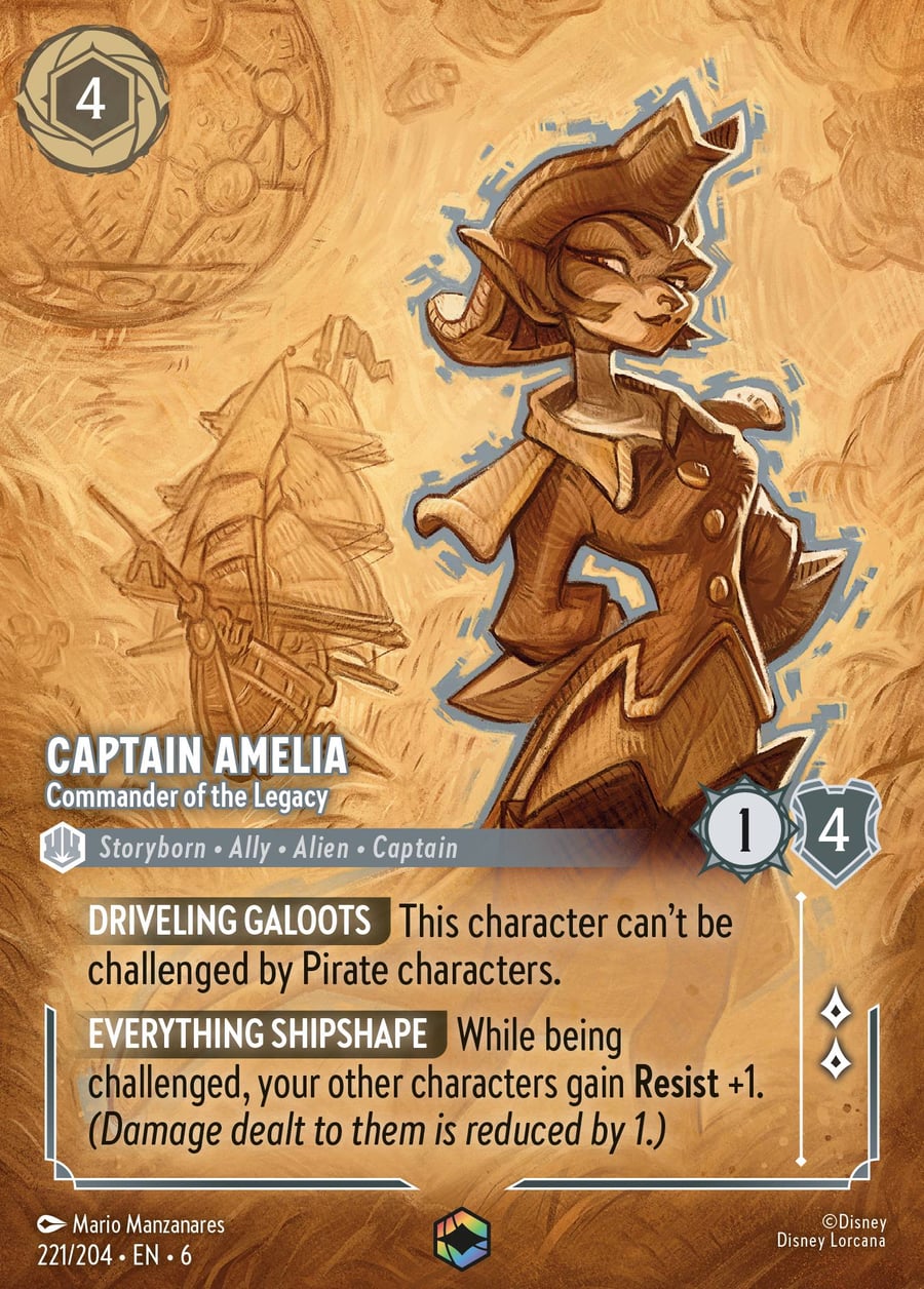 Captain Amelia - Commander of the Legacy card art