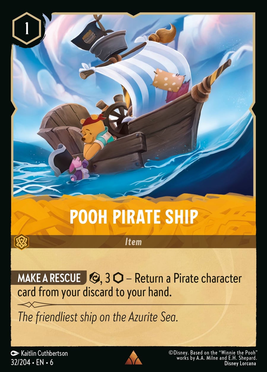 Pooh Pirate Ship card art