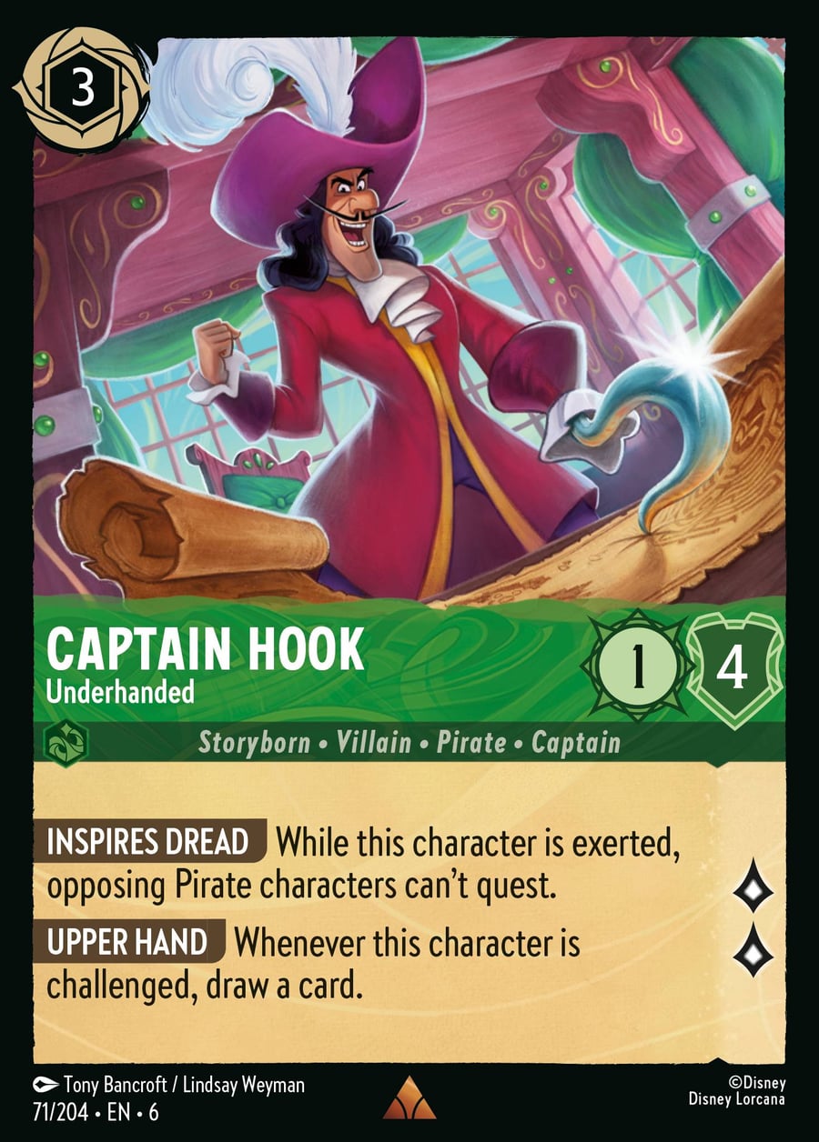 Captain Hook - Underhanded card art