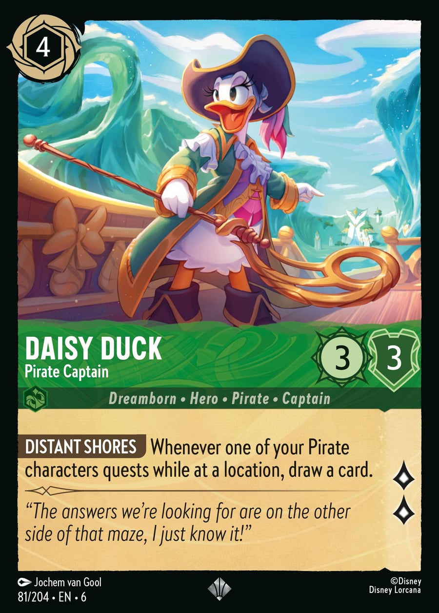 Daisy Duck - Pirate Captain card art