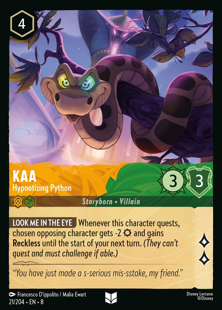 Kaa - Hypnotizing Python card art