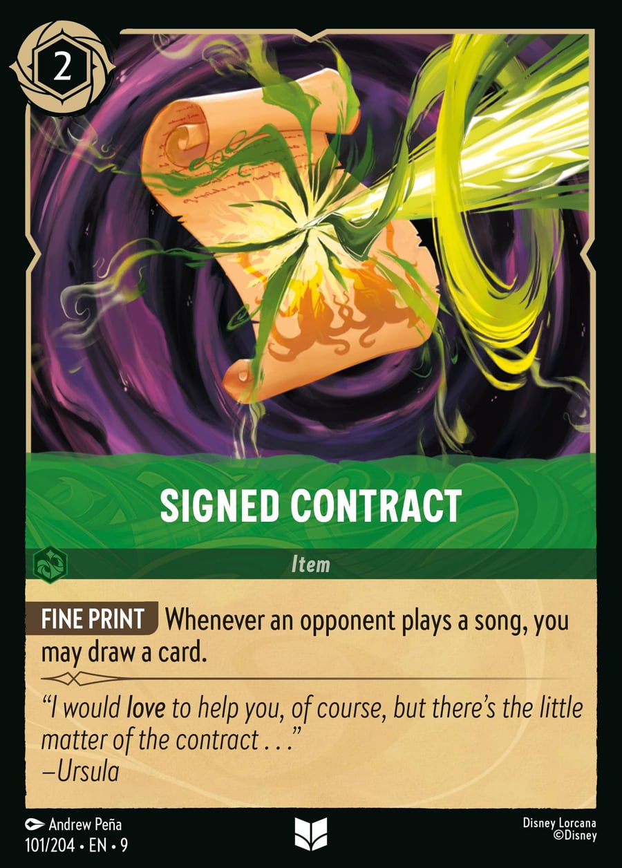 Signed Contract card art