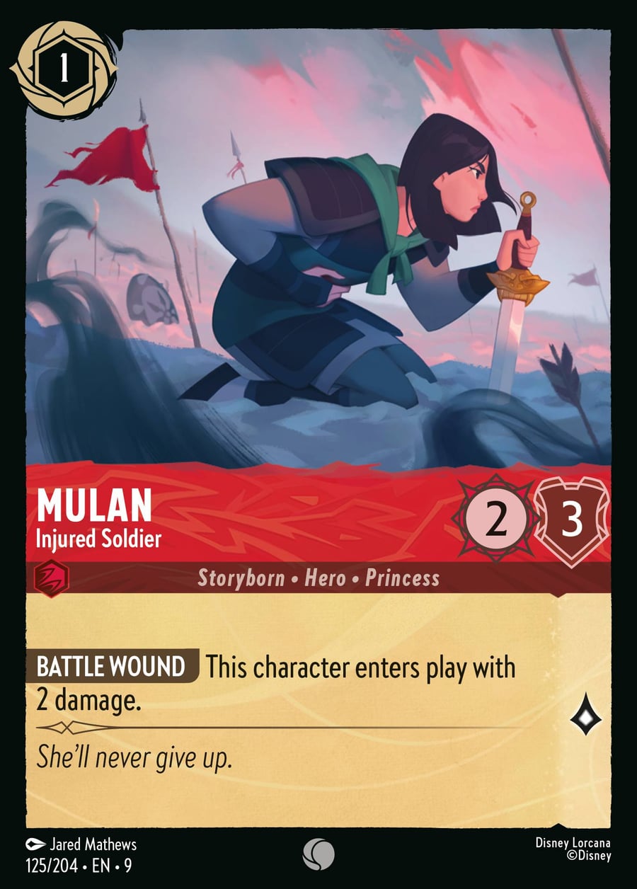 Mulan - Injured Soldier card art