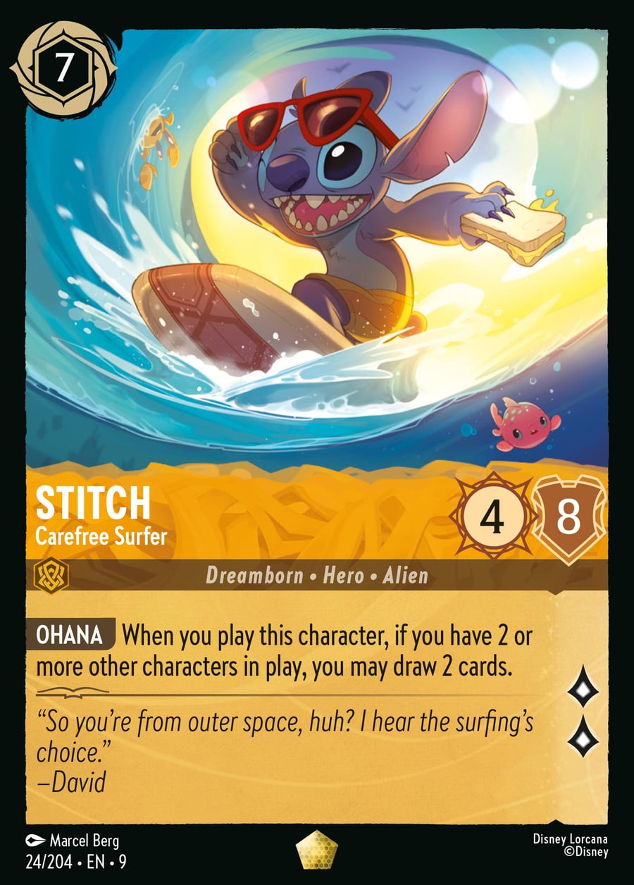 Stitch - Carefree Surfer card art