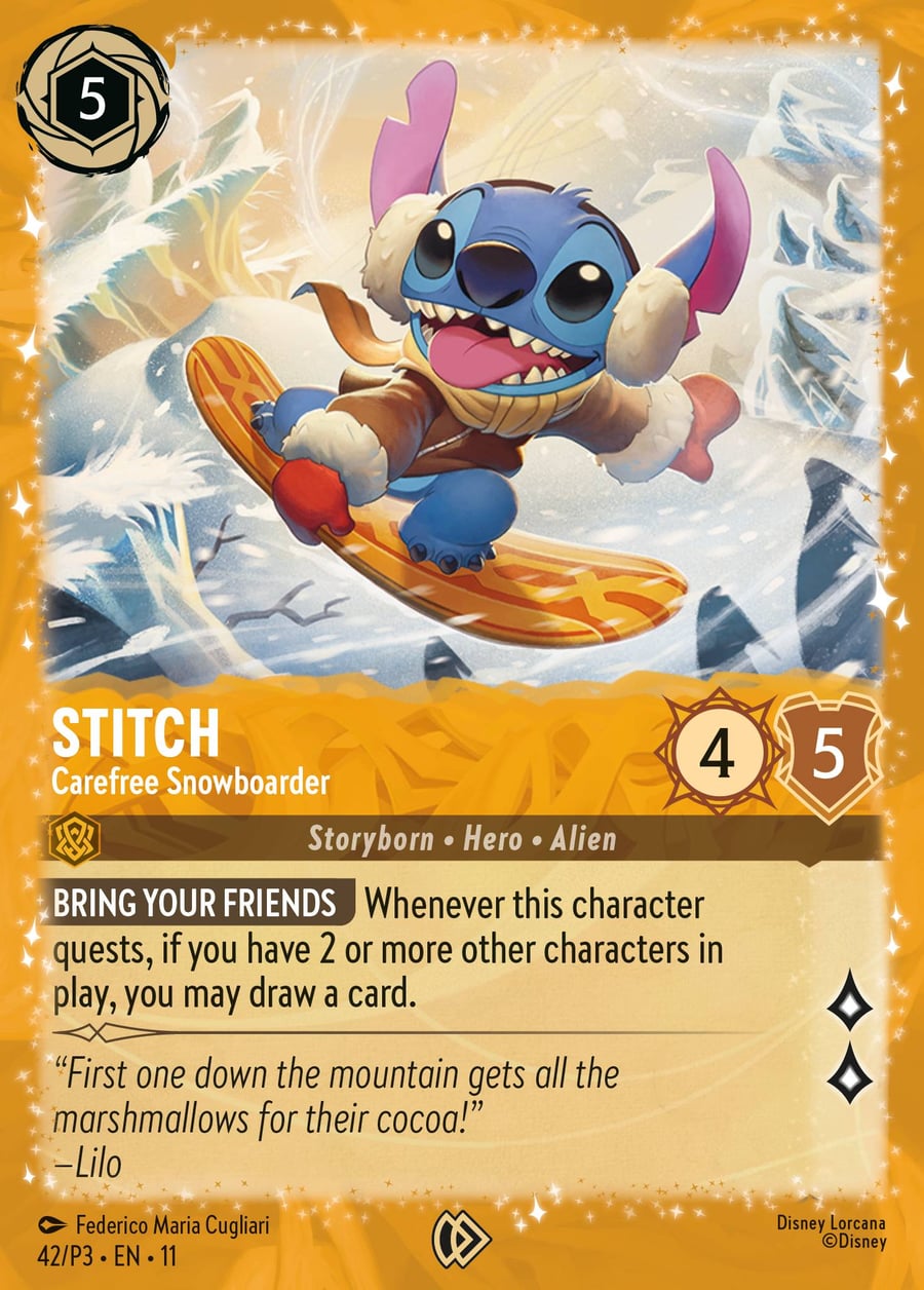 Stitch - Carefree Snowboarder card art